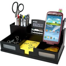 Victor 9525-5 Midnight Black Desk Organizer with Smart Phone Holder&trade;