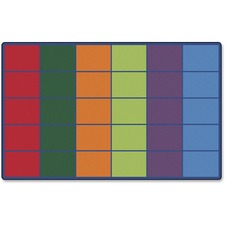 Carpets for Kids Color Rows 30-space Seating Rug