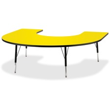 Berries Elementary Black Edge Horseshoe Table