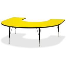 Berries Elementary Black Edge Horseshoe Table