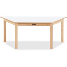 Jonti-Craft Multi-purpose White Trapezoid Table