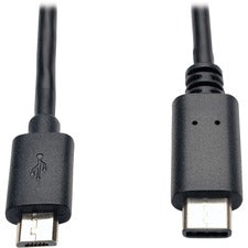 Tripp Lite 6ft USB 2.0 Hi-Speed Cable Micro-B Male to USB Type-C USB-C Male