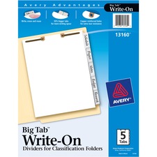 Avery&reg; Big Tab Write & Erase Dividers for Classification Folders
