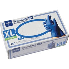 Medline SensiCare Ice Blue Nitrile Exam Gloves