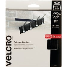 VELCRO Brand Extreme Outdoor 10ft x 1in Tape Roll Black