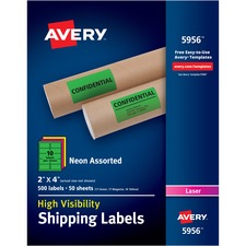 Avery&reg; High-Visibility Neon Shipping Labels