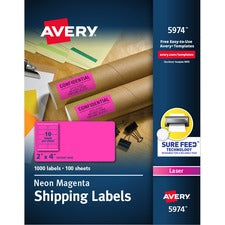 Avery&reg; High-Visibility Neon Shipping Labels