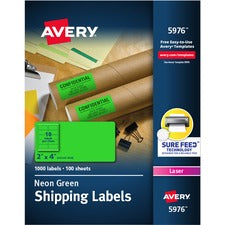 Avery&reg; High-Visibility Neon Shipping Labels