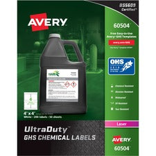 Avery&reg; UltraDuty GHS Chemical Labels - Waterproof - UV-Resistant