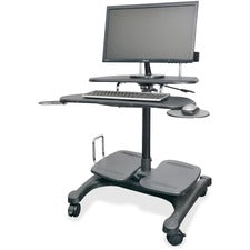 Kantek Mobile Height Adjustable Computer Workstation w/ LCD Mount