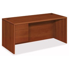 HON 10700 Series Cognac Laminate Left Pedestal Desk - 2-Drawer