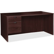 Lorell Prominence 79000 Espresso Desk with Left Pedestal - 2-Drawer