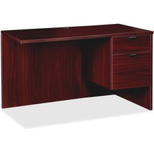 Lorell Prominence Series Mahogany Right Pedestal Return - 2-Drawer