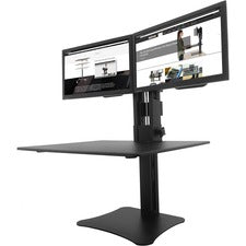 Victor High Rise Manual Dual Monitor Standing Desk Workstation