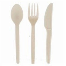 Bunzl 3Pc (Fork, Knife, Teaspoon), White