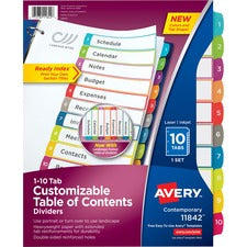 Avery&reg; Ready Index Binder Dividers - Customizable Table of Contents