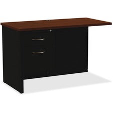 Lorell Walnut Laminate Commercial Steel Desk Series - 2-Drawer