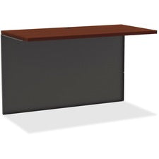 Lorell Mahogany Laminate/Charcoal Modular Desk Series