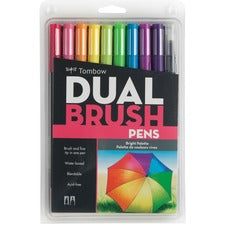 Tombow Dual Brush Art Pen 10-piece Set - Bright Colors