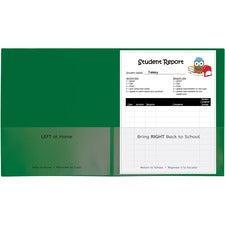 C-Line Classroom Connector Folders, Green, 25/BX, 32003
