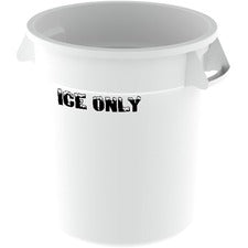 Value-Plus Container 10 Gallon White with Ice Only Logo