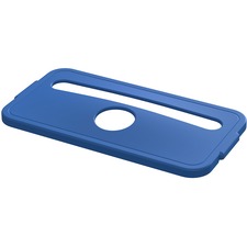 Value-Plus Lid 23 Gal Slim Can Recycling Blue