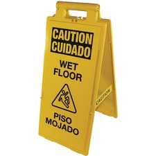 2x4 "Caution Wet Floor/Cuidado Piso Mojado" 2X4 Floor Sign