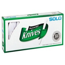 Solo Plastic Knives, White - 500 Knives