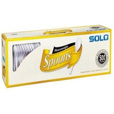 Solo Plastic Spoons, White - 500 Spoons