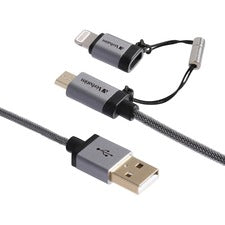 Sync & Charge microUSB Cable with Lightning Adapter - 47 in. Braided Black