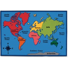 Carpets for Kids Value Line World Map Design Rug