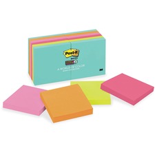 Post-it&reg; Super Sticky Notes - Miami Color Collection