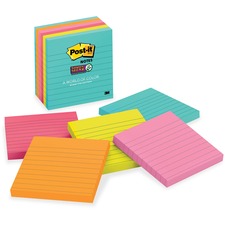 Post-it&reg; Super Sticky Lined Notes - Miami Color Collection