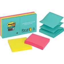 Post-it&reg; Super Sticky Pop-up Notes - Miami Color Collection