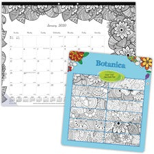 Blueline Botanica Design Monthly Desk Pad