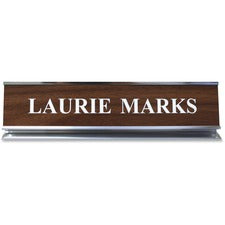 Xstamper Pedestal Aluminum 2"x10" Desk Sign