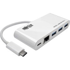 Tripp Lite 3-Port USB-C hub w/ GbE, USB-C Charging USB Type C USB 3.1 Hub
