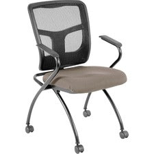 Lorell Mesh Back Nesting Chair with Armrests