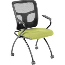 Lorell Mesh Back Nesting Chair with Armrests