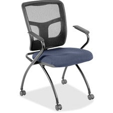 Lorell Mesh Back Nesting Chair with Armrests