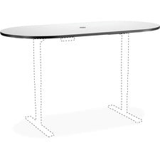 Safco Electric Adjustable Table Gray Racetrack Tabletop
