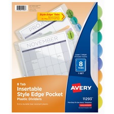 Avery&reg; Style-Edge Insertable Dividers with Pockets