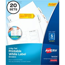 Avery&reg; Big Tab Dividers - Easy Peel Printable Labels