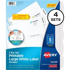 Avery&reg; Big Tab Dividers - Large Easy Peel Printable Labels