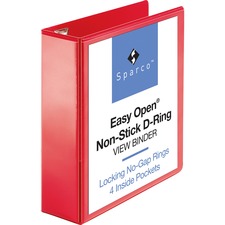 Sparco Easy Open Nonstick D-Ring View Binder
