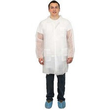 Safety Zone 28 Gram Spunbond Polypropylene Lab Coat