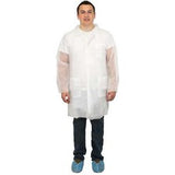 Safety Zone 28 Gram Spunbond Polypropylene Lab Coat