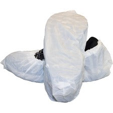 Safety Zone White Cast Polyethylene Shoe Cover with Textured Tread