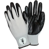 Safety Zone Black/Gray Coated Knit Gloves