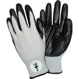 Safety Zone Black/Gray Coated Knit Gloves